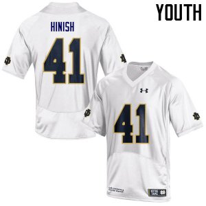 Notre Dame Fighting Irish Youth Kurt Hinish #41 White Under Armour Authentic Stitched College NCAA Football Jersey KSC3499PL